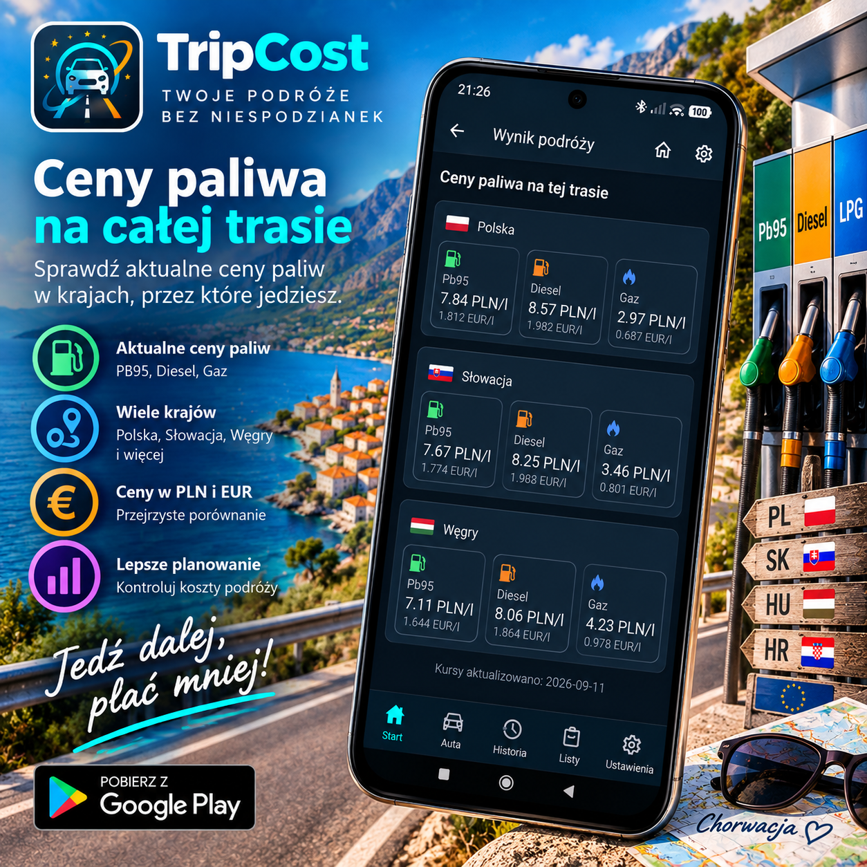 TripCost — kalkulacja kosztu paliwa